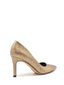 Gold pump with snake print