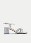 SANDALIA PLATA TACÓN ANCHO CON BRILLO