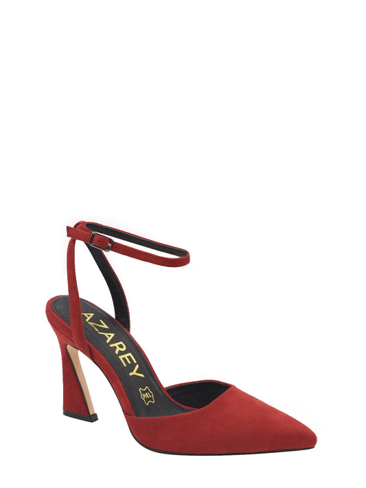 Zapato de salón para mujer en color rojo con cierre de hebilla