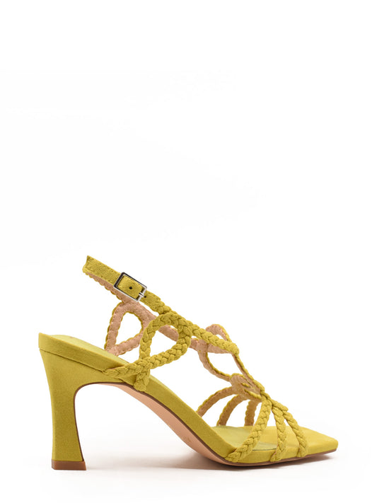 Thin-heeled lime sandal