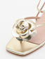 Sandalias oro con detalle de flor