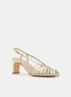 SANDALIAS DORADAS TACÓN ANCHO TIRAS