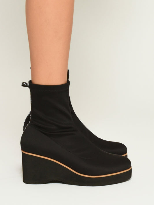 Black Ankle Boots with Wedges