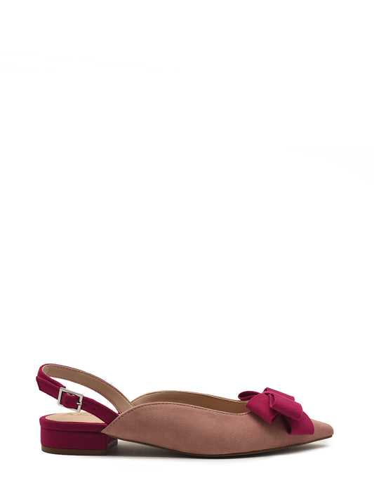 Pink slingback ballerina with bow