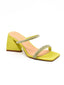 Sandalia destalonada color lima con tiras de strass