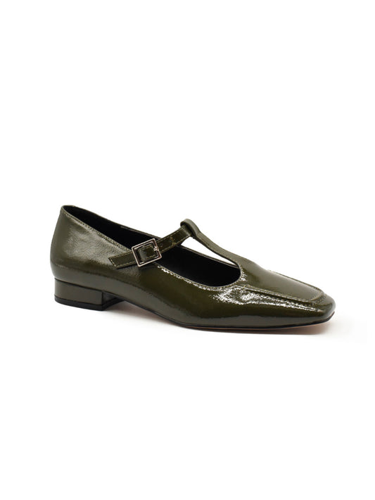 Green Patent Leather Ballerinas