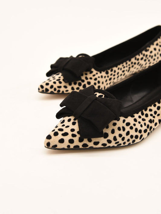 Animal print ballerina with bow