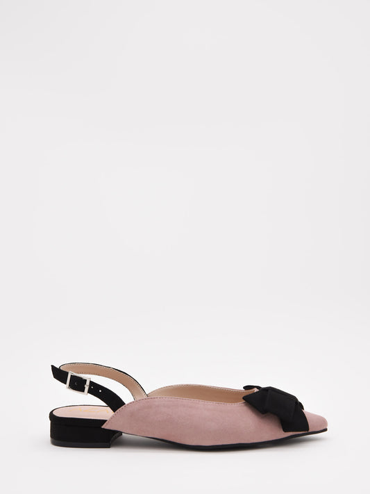 Slingbacks Rosa con Lazo Negro