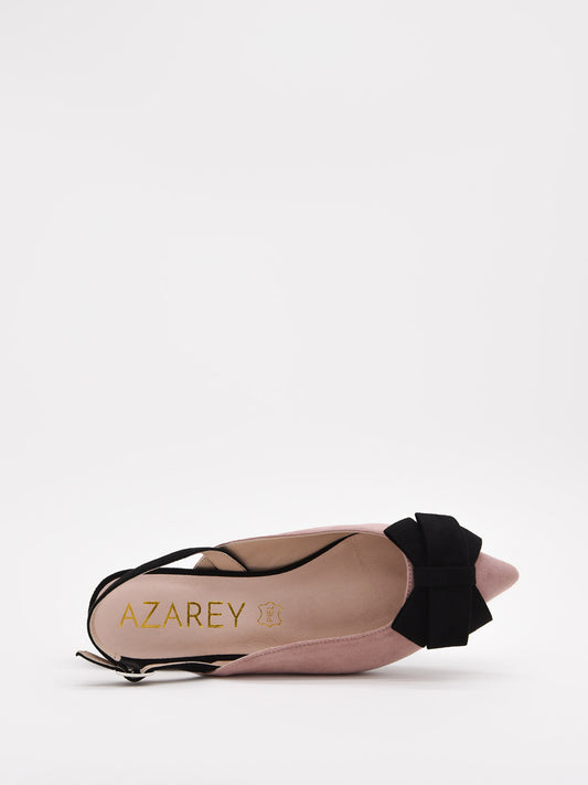 Slingbacks Rosa con Lazo Negro