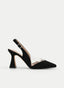 BLACK slingback shoes with transparent detail and heel