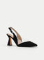 BLACK slingback shoes with transparent detail and heel