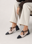 ZAPATO MARY JANE MARINO Y BEIGE TACÓN BAJO