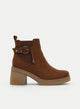 BROWN BOOT WITH WIDE HEEL AND NYREX BUCKLE