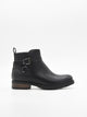 Black boot with side buckle