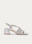 SANDALIA PLATA TRENZADA TACÓN ANCHO