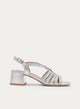 SANDALIA PLATA TRENZADA TACÓN ANCHO