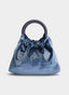 NIGHT BLUE HANDBAG WITH ROUND HANDLE