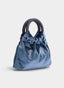 NIGHT BLUE HANDBAG WITH ROUND HANDLE
