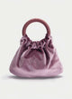 BOLSO FIESTA MALVA TERCIOPELO ASA FRUNCIDA
