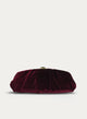 Clutch bordeaux in velluto arricciato da festa.