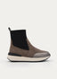 Gray and Black Casual Wedge Sporty Boot.