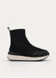 Black Casual Wedge Sports Ankle Boot
