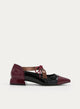 ZAPATO MARY BURDEOS Y NEGRO TACÓN BAJO
