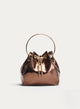 BOLSO BOMBONERA BRONCE METALIZADO MINI CON ASA ARO