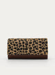 BOLSO CLUTCH FIESTA MARRÓN LEOPARDO CADENA DORADA