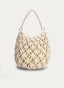 BOLSO SACO BEIGE MACRAMÉ CON ASA