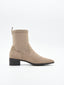 Botín ante taupe con tacón bajo