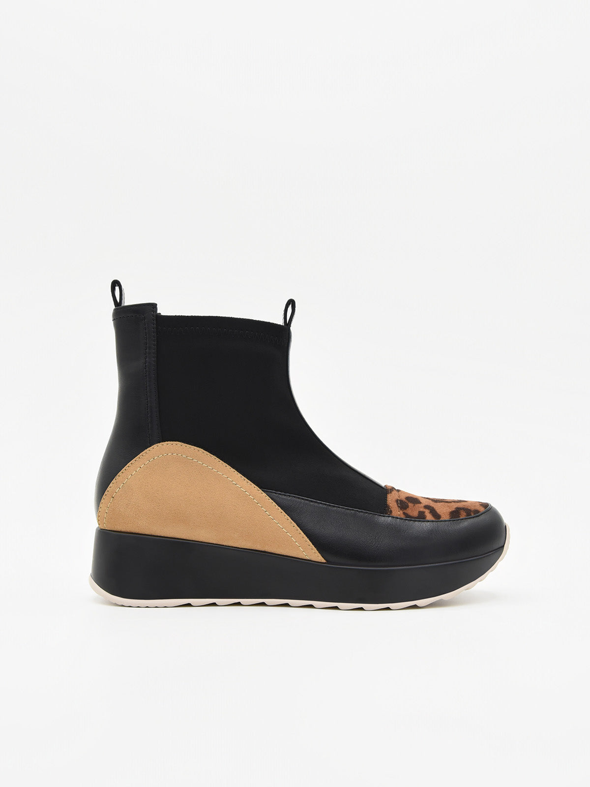 Botines Negros Cómodos con Estampado de Leopardo – AZAREY SHOES