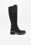 Bota de Caña Alta Negra con Tacón ancho