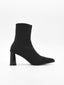 Botín calcetín negro con tacón ancho
