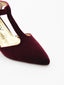Zapato de Terciopelo Burdeos con tira en el empeine
