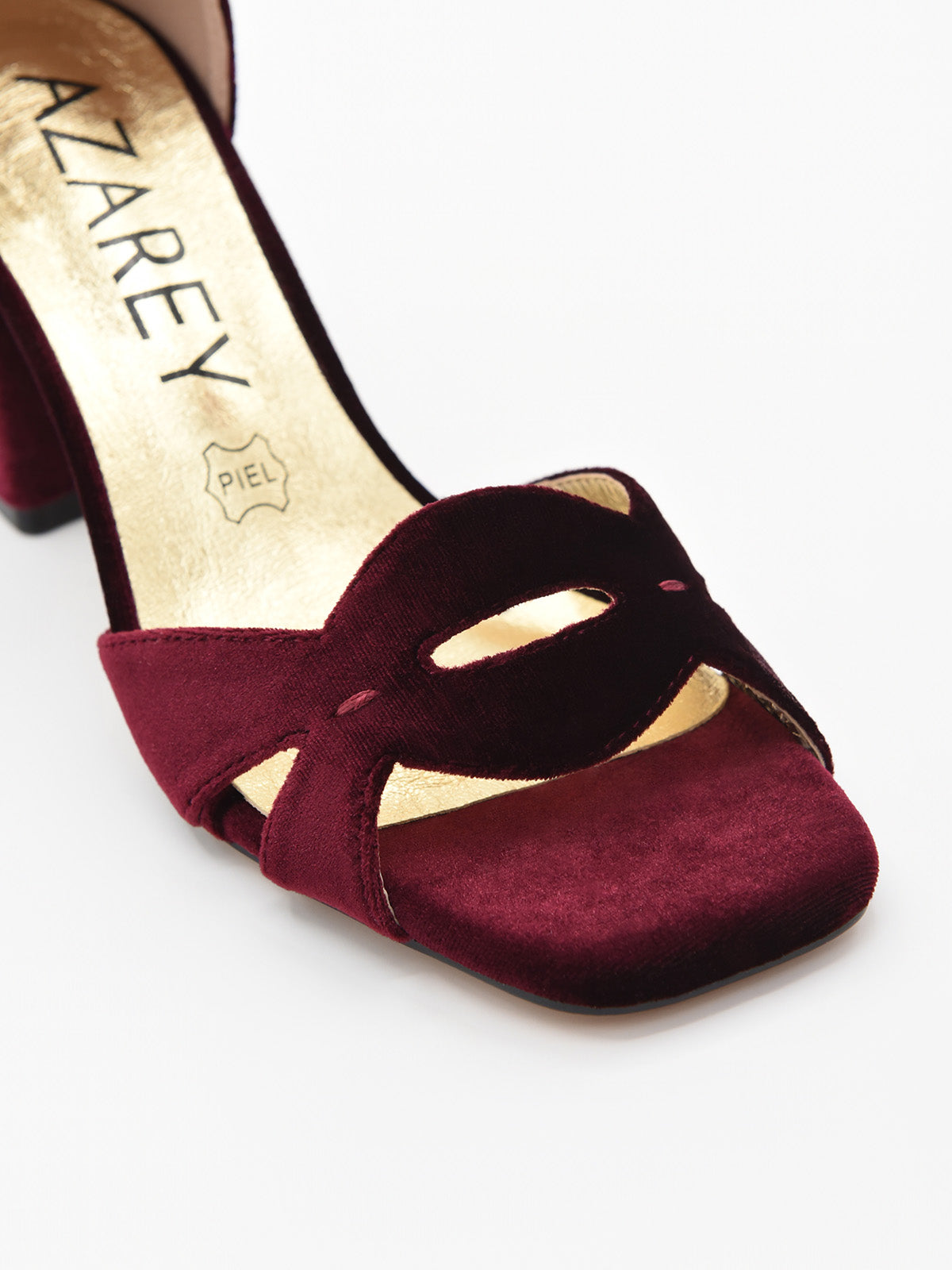 Tacon Ancho Zapatos Fiesta Color Burdeos Sandalias Elegantes De