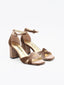 Elegant Taupe Velvet Sandals