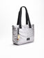 Bolso shopper plateado acolchado