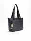 Bolso shopper negro acolchado