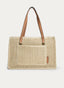 BOLSO SHOPPER TRENZADO BEIGE CON ASAS