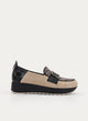 MOCASÍN BEIGE LEOPARDO CUÑA ADORNO METÁLICO