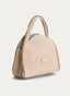 Beige raffia bag with semicircular design
