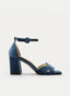 SANDALIA DE TERCIOPELO AZUL ELEGANTE