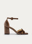 SANDALIA DE TERCIOPELO TAUPE ELEGANTE