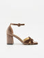 Elegant Taupe Velvet Sandals