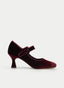 ZAPATO BURDEOS DE TERCIOPELO CON HEBILLA