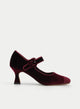 ZAPATO BURDEOS DE TERCIOPELO CON HEBILLA