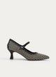 ZAPATO MERCEDITA NEGRO CUADROS PUNTA FINA