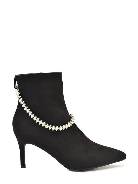 Black ankle boots with jewel bracelet