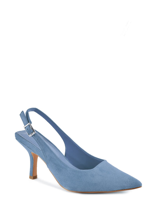 Zapato de salón destalonado en color azul